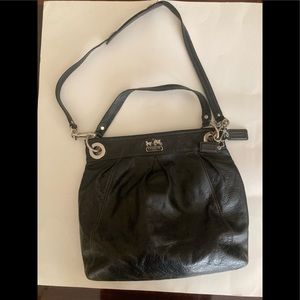 Coach black pebble convertible shoulder bag